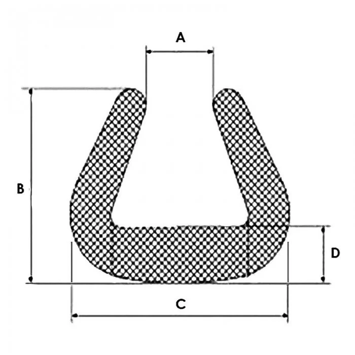 Profil Din Spuma PEE, U Clasic Lungime 2000 mm, Dimensiuni A-B-C-D 18 x 30 x 30 x 6 mm, Culoare Albastru, Metri / Pachet 500-...