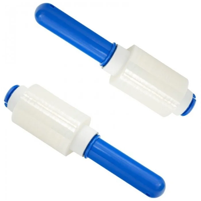 Kit Starter 10 Mini Role Folie Stretch Lungime 150 m, Latime 100 mm, Dispenser DA, 2, Grosime 15 my, Culoare Transparent, Rol...