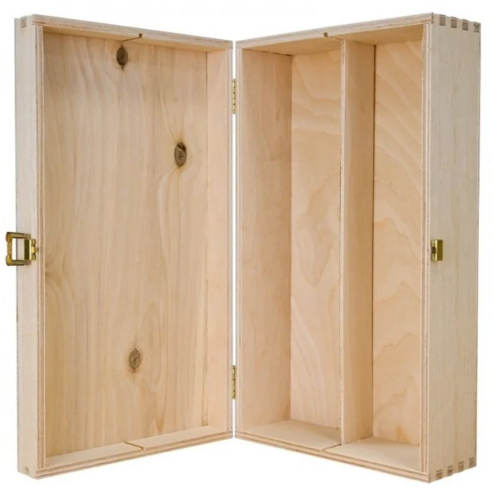 Cutie Din Lemn Pentru 2 Sticle De Vin Lungime 335 mm, Latime 185 mm, Inaltime 95 mm, Capac Cu balamale, Material Lemn, Culoar...