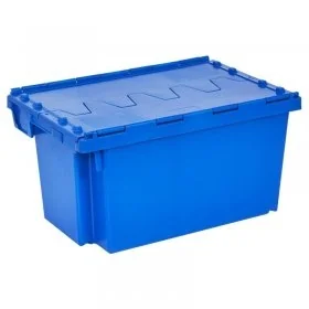 Container Cu Capac Atasat Albastru, Dimensiune Interioara 490 x 345 x 270 mm-Echipamente Si Consumabile Pentru Depozit