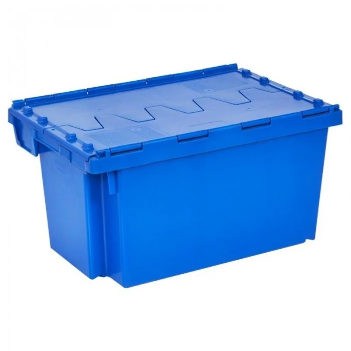 Container Cu Capac Atasat Albastru, Dimensiune Interioara 490 x 345 x 270 mm-Echipamente Si Consumabile Pentru Depozit