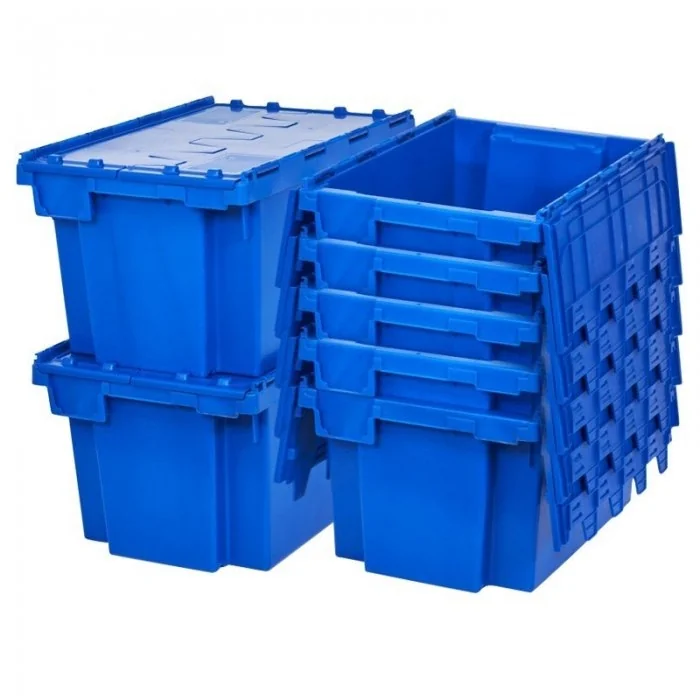 Container Cu Capac Atasat Albastru, Dimensiune Interioara 490 x 345 x 270 mm-Echipamente Si Consumabile Pentru Depozit