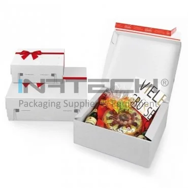 Подарочная коробка с автоформированием ColomPac® Длина 363 мм, Ширина 290 мм, Высота 125 мм, Система закрытия - двусторонняя клейкая лента