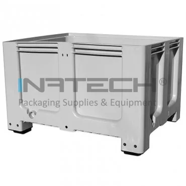 Пластиковый бокспалет с полными стенками, 1200 x 1000 x 760 мм Длина 1200 мм, Ширина 1000 мм, Высота 760 мм, Объем литров 610, Вариант 4 ножки