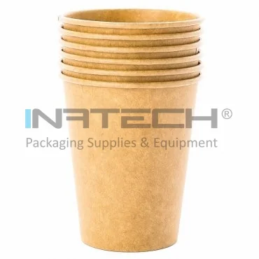 Стакан картонный 8 унций для горячих напитков, упаковка 50 штук/набор, объем 8 унций, цвет коричневый