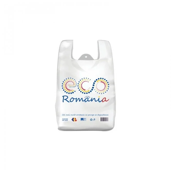 Pungi Biodegradabile Tip Maiou Pliu 2 x 60 mm, Dimensiuni 240 x 420 mm, Grosime 18 my, Rezistenta 3 kg, Buc / Pachet 1000-Pun...