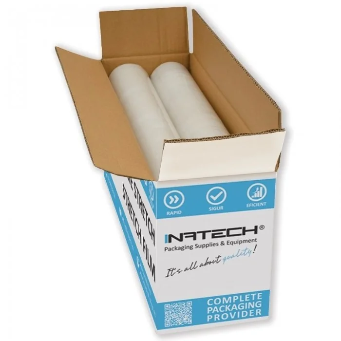 Folie Stretch Uz Manual Latime 250 mm, Grosime 23 my, Greutate 1.5 kg, Culoare Transparent, Greutate Tub 0.15 kg, Buc / Pache...