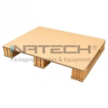 Паллет из гофрированного картона типа "евро" длиной 800 мм, шириной 600 мм, высотой 100 мм, прочность 250 кг, цвет натуральный, тип картона 2 х СО5, количество ножек 7.