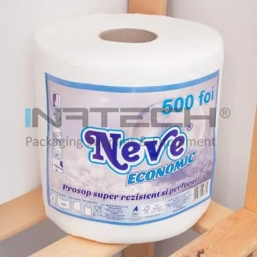 Бумажное полотенце, белое, 2 слоя, домашнее использование, длина 115 м, ширина 200 мм, слои 2, количество листов 500