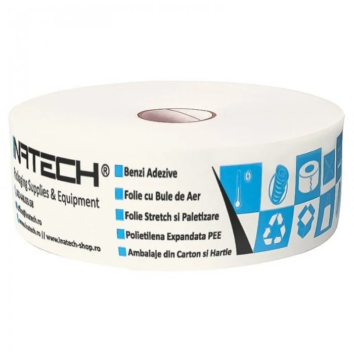 Banda Adeziva Umectibila Personalizata, Lungime 200 m, Numar Culori 1 Culoare, Latime 60 mm, Adeziv Amidon, Tip Imprimare Pe ...