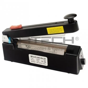 Устройство для запечатывания пакетов с резаком, ширина 400 мм, максимальная толщина уплотнения (мкм) 300, мощность 750 Вт, есть резак.