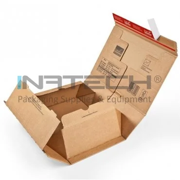 Коробки с автозапечатыванием ColomPac® для электронных продуктов, внутренний размер 215 x 155 x 43 мм, внешний размер 262 x 165 x 50 мм, применение для телефона, вес 69 гр.