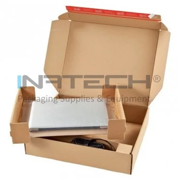 Cutii Cu Autosigilare ColomPac® Pentru Produse Electronice Dimensiune Interioara 490 x 412 x 109 mm, Dimensiune Exterioara 525 x 422 x 116 mm, Aplicatie Laptop 17'', Greutate 590 gr