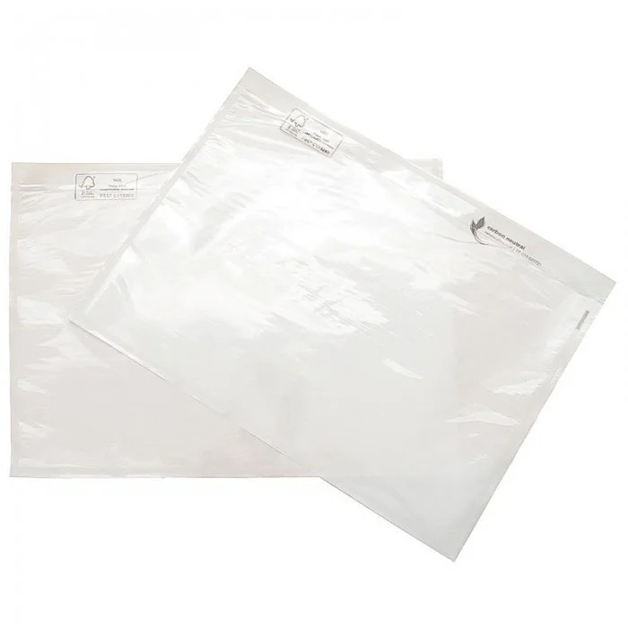 Set 100 Plicuri Port Document Autoadezive, C4/C5/C6/DL Dimensiuni 325 x 220 mm, Culoare Transparent, Tip C4, Buc / Pachet 100...