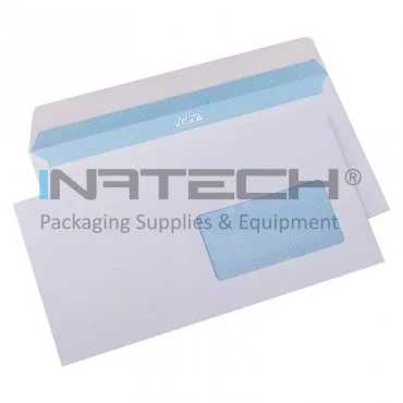 Конверт с окном, силиконовый клей, размеры 229 х 324 мм, размер окна 50 х 100 мм, окно справа, цвет белый, тип C4, упаковка 250 шт./кор.