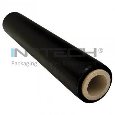 Цветная ручная стрейч-пленка шириной 500 мм, толщиной 23 мкм, весом 1,2 кг, черного цвета, вес трубы 0,3 кг, 6 шт./упаковка