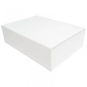 Cutie Pentru Cadouri Cu Inchidere Magnetica Lungime 350 mm, Latime 250 mm, Inaltime 100 mm, Culoare Alb, Tip Carton Mucava, S...