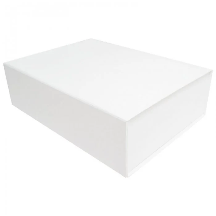 Cutie Pentru Cadouri Cu Inchidere Magnetica Lungime 350 mm, Latime 250 mm, Inaltime 100 mm, Culoare Alb, Tip Carton Mucava, S...