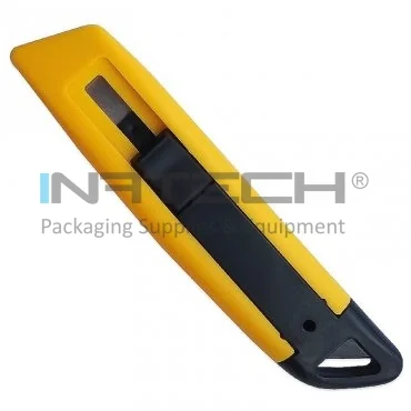 Cutter Retractabil Pentru Hartie Utilizare Intensa, Lama Metal, Culoare Galben, Siguranta DA, Suport Plastic