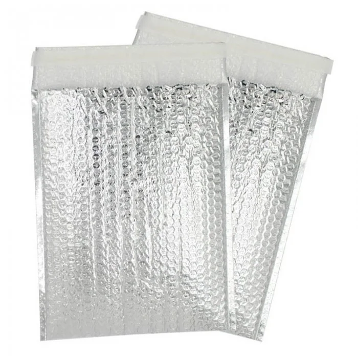 Plic Cu Bule Termoizolant Secure Pharma Dimensiuni 550 x 350 mm, Material PET / Folie Bule / PEE, Clapeta 50 mm, Culoare Argi...