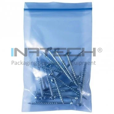 Пакеты ZIP VCI с застежкой, длина 250 мм, ширина 200 мм, толщина 100 мкм, синего цвета, 28000 штук в упаковке.