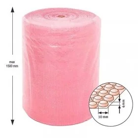 Folie Cu Bule Mici Roz Latime 200 mm, Lungime 100 m, Straturi 2, Grosime 60 my, Culoare Roz-Folie Cu Bule De Aer Mici