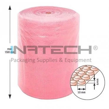 Folie Cu Bule Mici Roz Latime 200 mm, Lungime 100 m, Straturi 2, Grosime 60 my, Culoare Roz