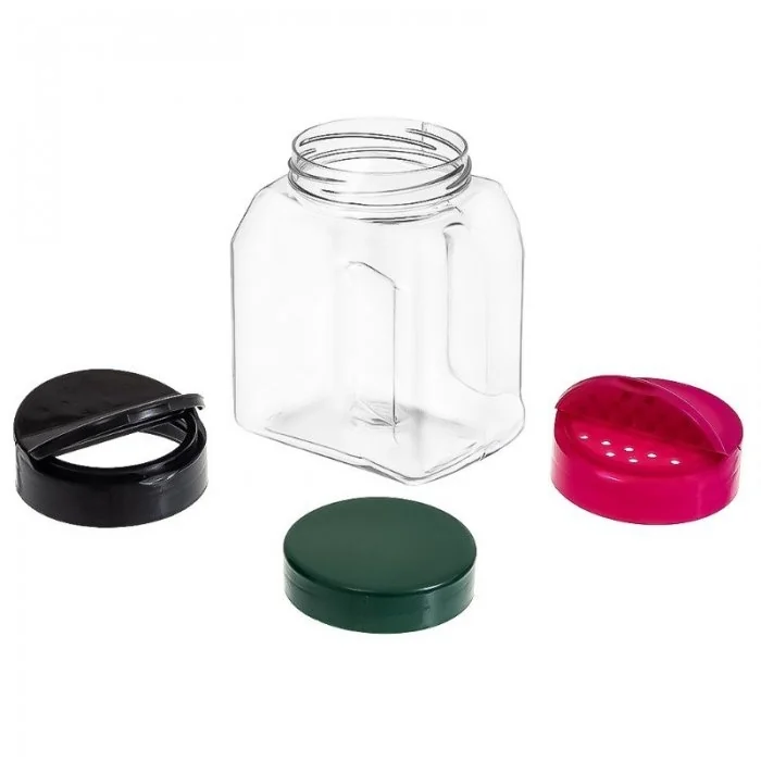 Borcan PET Forma Rotunda, Tip Capac Simplu, Diametru Filet 53 mm, Volum 100 ml, Culoare Transparent, Buc / Pachet 14-Recipien...