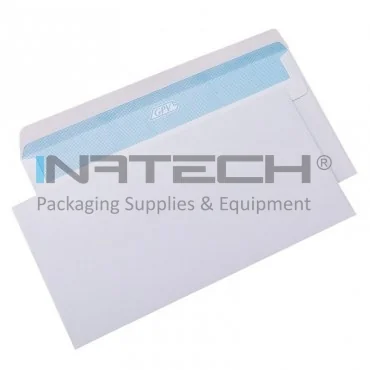 Конверт без окна, силиконовый клей, размеры 110 х 220 мм, белый цвет, тип DL, упаковка 1000 шт./ящик