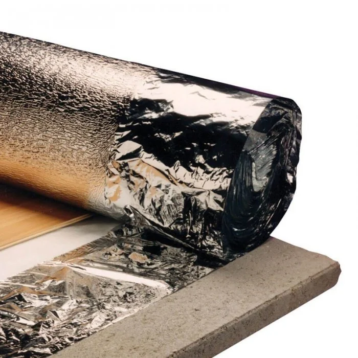 Folie Aluminizata Parchet Lungime 12.5 m, Latime 1000 mm, Grosime 2 mm, Culoare Negru-Folie Si Placa Polietilena Expandata PEE