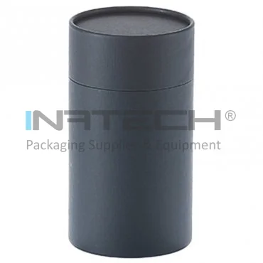 Картонные трубы с крышкой для упаковки и хранения, длина 150 мм, внутренний диаметр 87 мм, толщина 1,5 мм, цвет черный.
