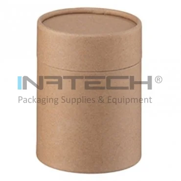 Картонные трубы с крышкой для упаковки и хранения длиной 100 мм, внутренним диаметром 79 мм, толщиной 2 мм, натурального цвета