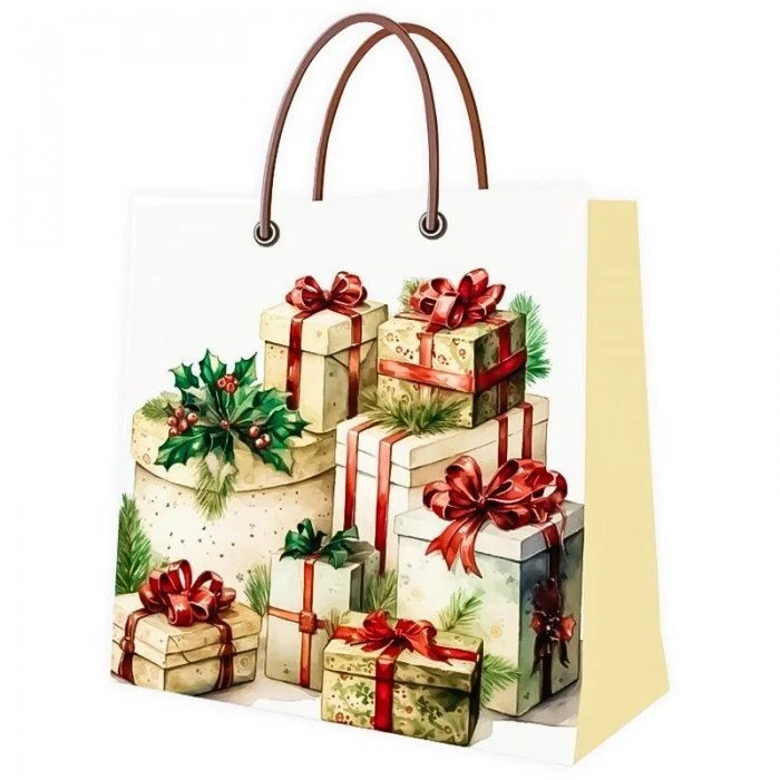 Pungi Pentru Cadouri, Personalizate, Aspect Lucios, 190 g/mp Plastifiere Lucioasa, Dimensiuni mm (L × l × h) 235 x 240 x 100,...