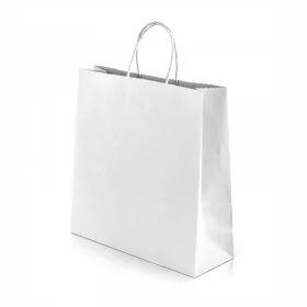 Pungi Hartie Cu Maner Rasucit, Alb/Natur Dimensiuni 240 x 110 x 260 mm, Tip Maner Sfoara, Material Hartie 90 gr/m2, Culoare A...