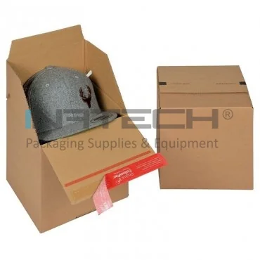 Картонные коробки Euro ColomPac® с автозапечатыванием Длина 195 мм, Ширина 194 мм, Высота 187 мм, Цвет Коричневый, Тип картон CO3