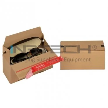 Картонные коробки Euro с автоуплотнением ColomPac® длиной 145 мм, шириной 95 мм, высотой 140 мм, коричневого цвета, тип картон CO3.