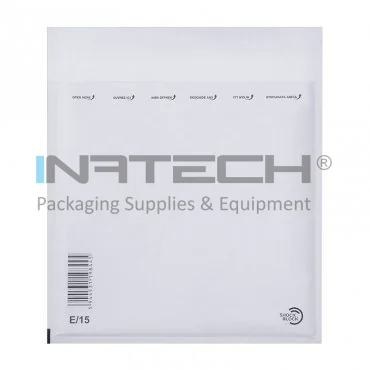 Антиударные бумажные конверты, внутренний размер 220x265 мм, внешний размер 240x275 мм, цвет белый, тип E15, 100 шт. / упаковка.