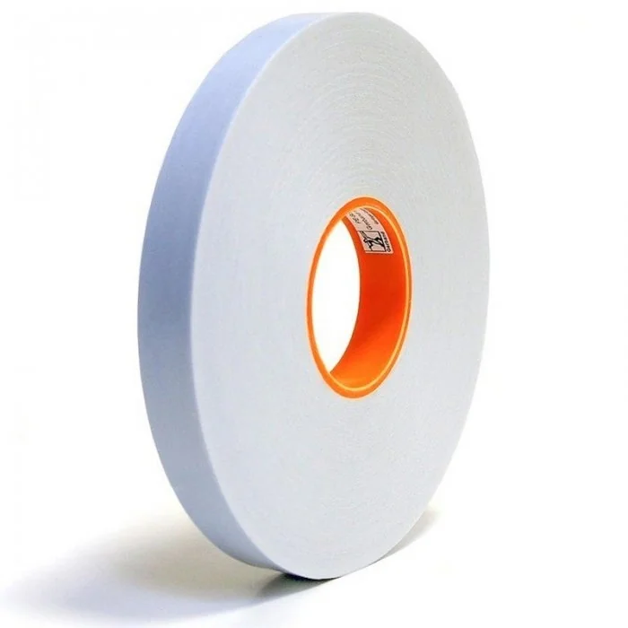 Banda Buretoasa Dublu Adeziva Lungime 5 m, Latime 25 mm, Material Burete PE, Culoare Alb-Benzi Dublu Adezive