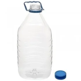 Recipiente Din Plastic Forma Patrata, Tip Capac Simplu, Diametru Filet 48 mm, Maner DA, Volum 5000 ml, Culoare Transparent, B...