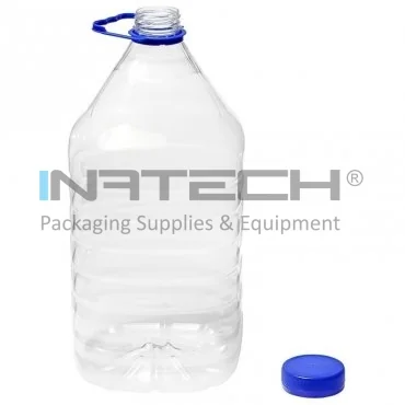 Пластиковый контейнер квадратной формы, тип крышки - простой, диаметр резьбы 48 мм, ручка ДА, объем 10000 мл, цвет прозрачный, 8 шт./упаковка.