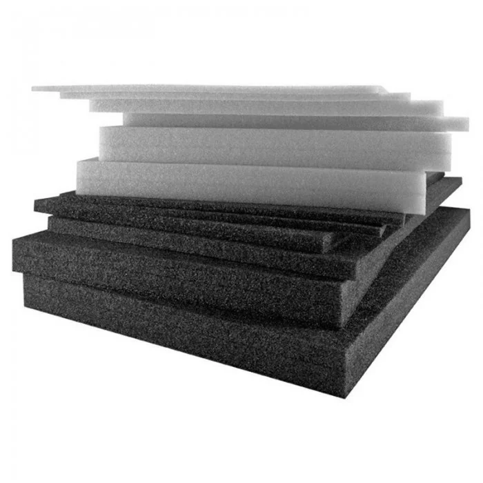 Placa Polietilena Expandata Lungime 1 m, Latime 0.6 m, Grosime 50 mm, Culoare Negru-Folie Si Placa Polietilena Expandata PEE