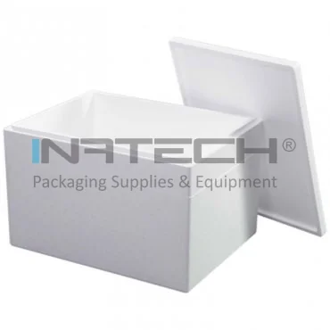 Термоизолированные коробки EPS для транспортировки, внутренний размер 515 x 380 x 330 мм, толщина стенки 30 мм, материал EPS, объем в литрах 64.58, цвет белый.