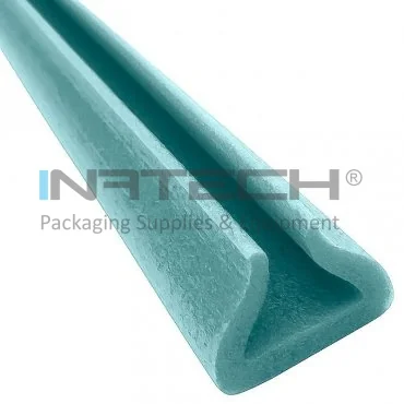 Профиль из пены PEE, форма U Tulip, длина 2000 мм, размеры A-B-C-D 16 x 7 x 3 x 29 мм, цвет зеленый, метры / пакет 500
