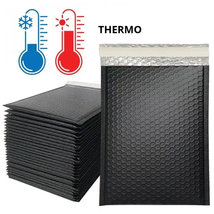 Plicuri Cu Bule Din Polietilena Poly Bubble Termoizolante, Dimensiuni 240 x 350 mm, Clapeta 50 mm, Culoare Negru-Plicuri Cu P...