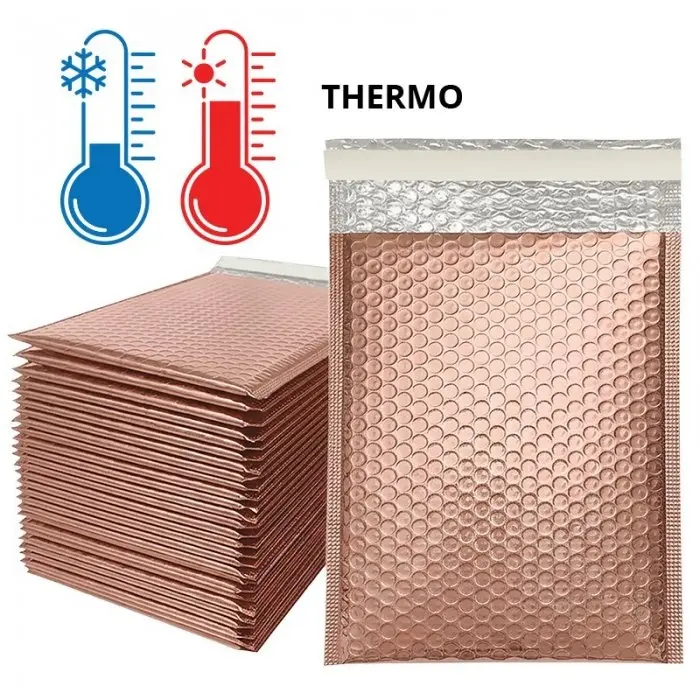 Plicuri Cu Bule Din Polietilena Poly Bubble Termoizolante, Dimensiuni 170 x 225 mm, Clapeta 50 mm, Culoare Rose Gold-Plicuri ...