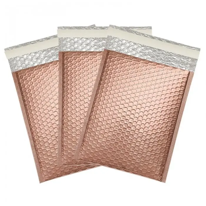 Plicuri Cu Bule Din Polietilena Poly Bubble Termoizolante, Dimensiuni 170 x 225 mm, Clapeta 50 mm, Culoare Rose Gold-Plicuri ...
