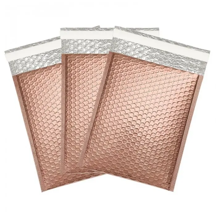 Plic Cu Bule Termoizolant Din Polietilena Poly Bubble, Dimensiuni 170 x 225 mm, Clapeta 50 mm, Culoare Rose Gold-Plicuri Cu P...