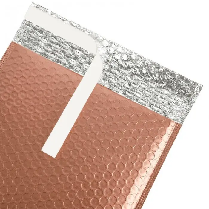 Plic Cu Bule Termoizolant Din Polietilena Poly Bubble, Dimensiuni 170 x 225 mm, Clapeta 50 mm, Culoare Rose Gold-Plicuri Cu P...