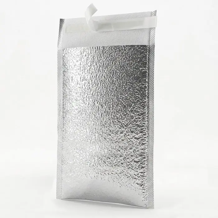 Plic Curierat Termoizolant Cu Clapeta Adeziva Dimensiuni 240 x 350 mm, Material PET/PEE, Clapeta 50 mm, Culoare Argintiu-Plic...