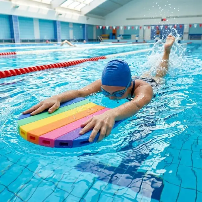 Pluta Inot Din Spuma Lungime 480 mm, Latime 300 mm, Grosime 30 mm, Culoare Curcubeu